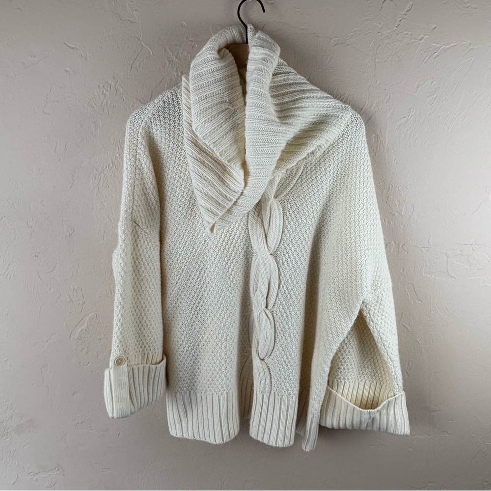 Talbots Cream Cowl Neck Sweater Womens size XL